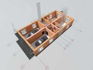 3D вид первого этажа гостиницы