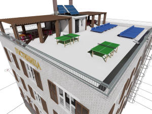 3D вид крыши гостиницы