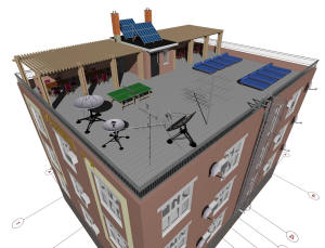 3D вид крыши гостиницы