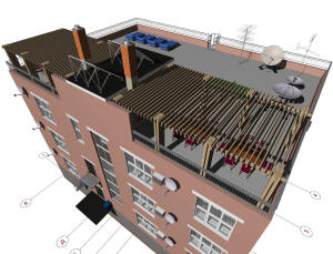 3D вид крыши гостиницы