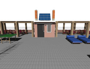 3D вид крыши гостиницы