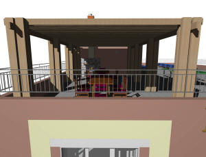 3D вид крыши гостиницы