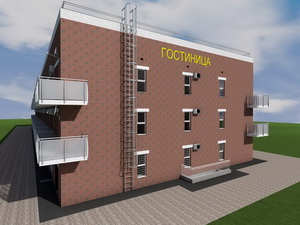 Боковой фасад гостиницы
