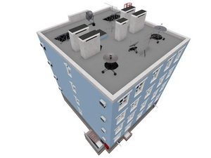 Общий 3D вид крыши дома