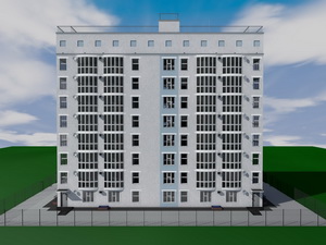 Проект сейсмостойкого одноподъездного восьмиэтажного дома на 32 квартиры
