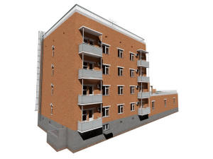 3D общий вид дома и координатные оси