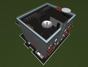 3D вид дома и крыши
