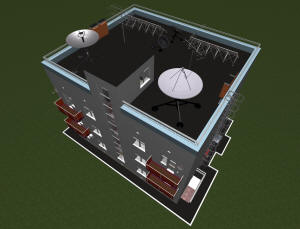 3D вид дома и крыши