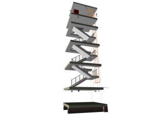 3D вид лестницы дома