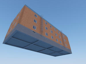 3D вид дома снизу