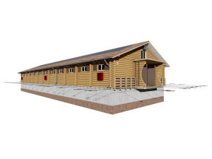 3D общий вид конюшни