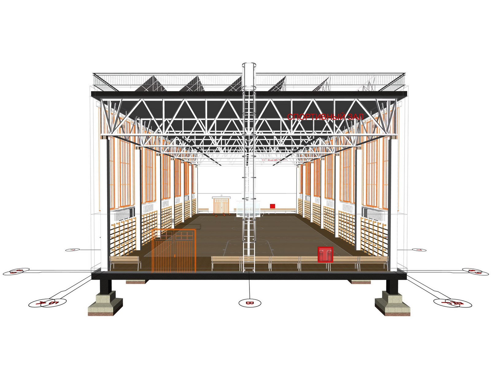 Конструкция спортивного зала